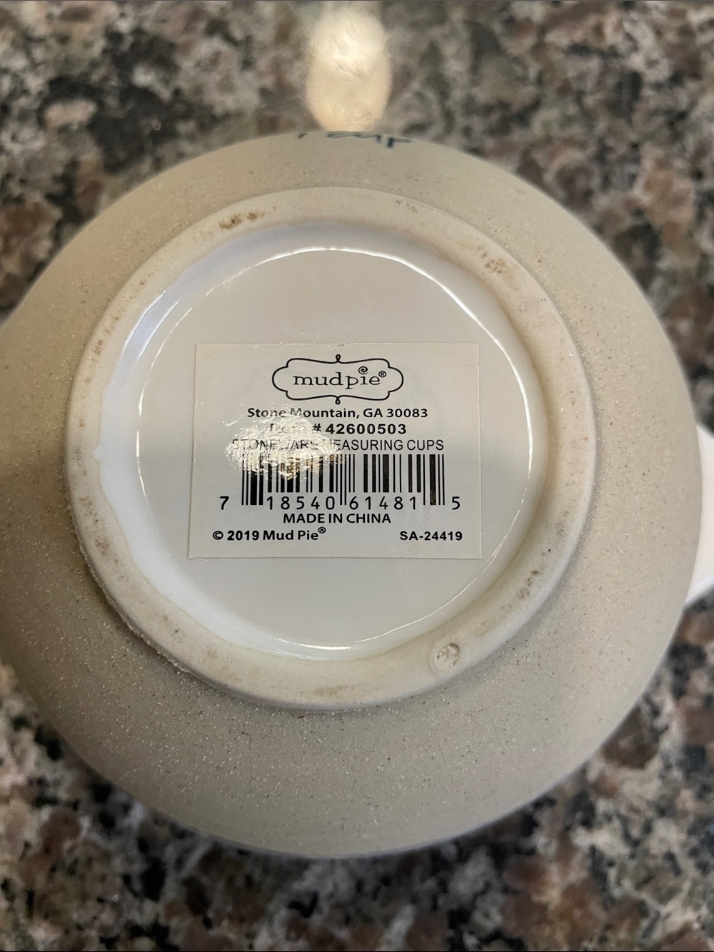 Mud Pie Cream Stoneware Measuring Cups Set - Cream